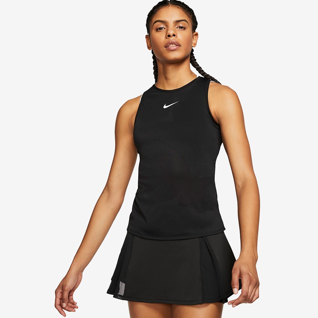 Nike Womens Court Tank - Black/White - Womens Clothing | Pro:Direct Tennis