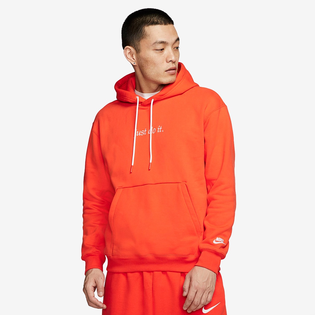 Nike Just Do It Hoodie - Team Orange/White-Mens Clothing | Pro:Direct Soccer