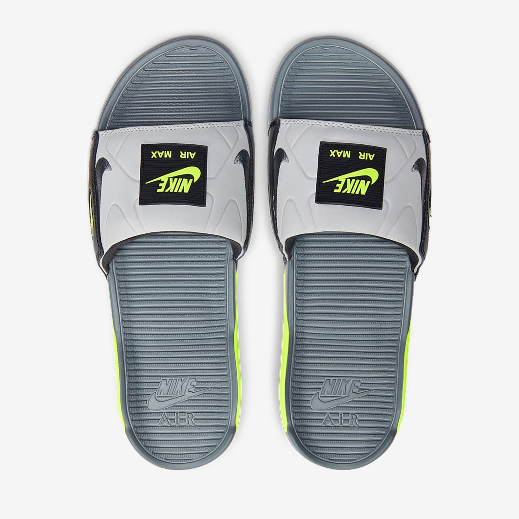 Nike Air Max 90 Slide - Smoke Grey/Volt-Black-Mens Shoes