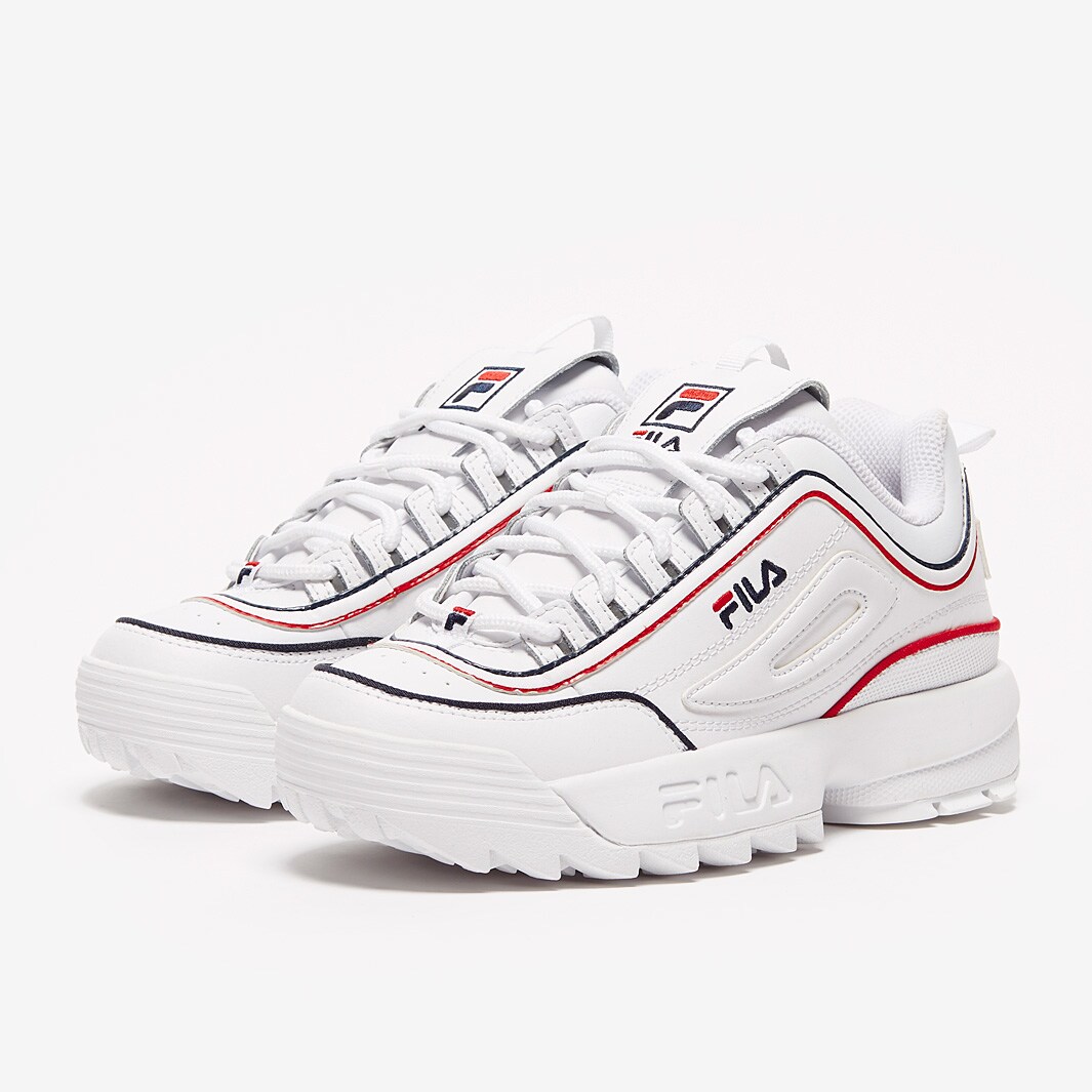 Fila Womens Disruptor II Contrast Piping - White/Fila Navy-Womens Shoes ...