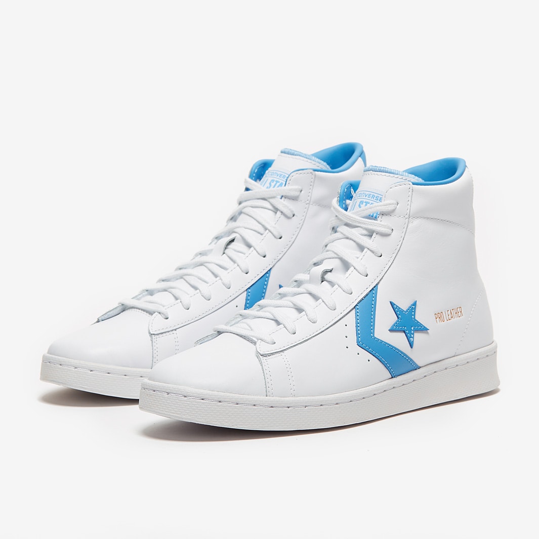 Converse Pro Leather - White/Coast Blue/White - Mens Shoes