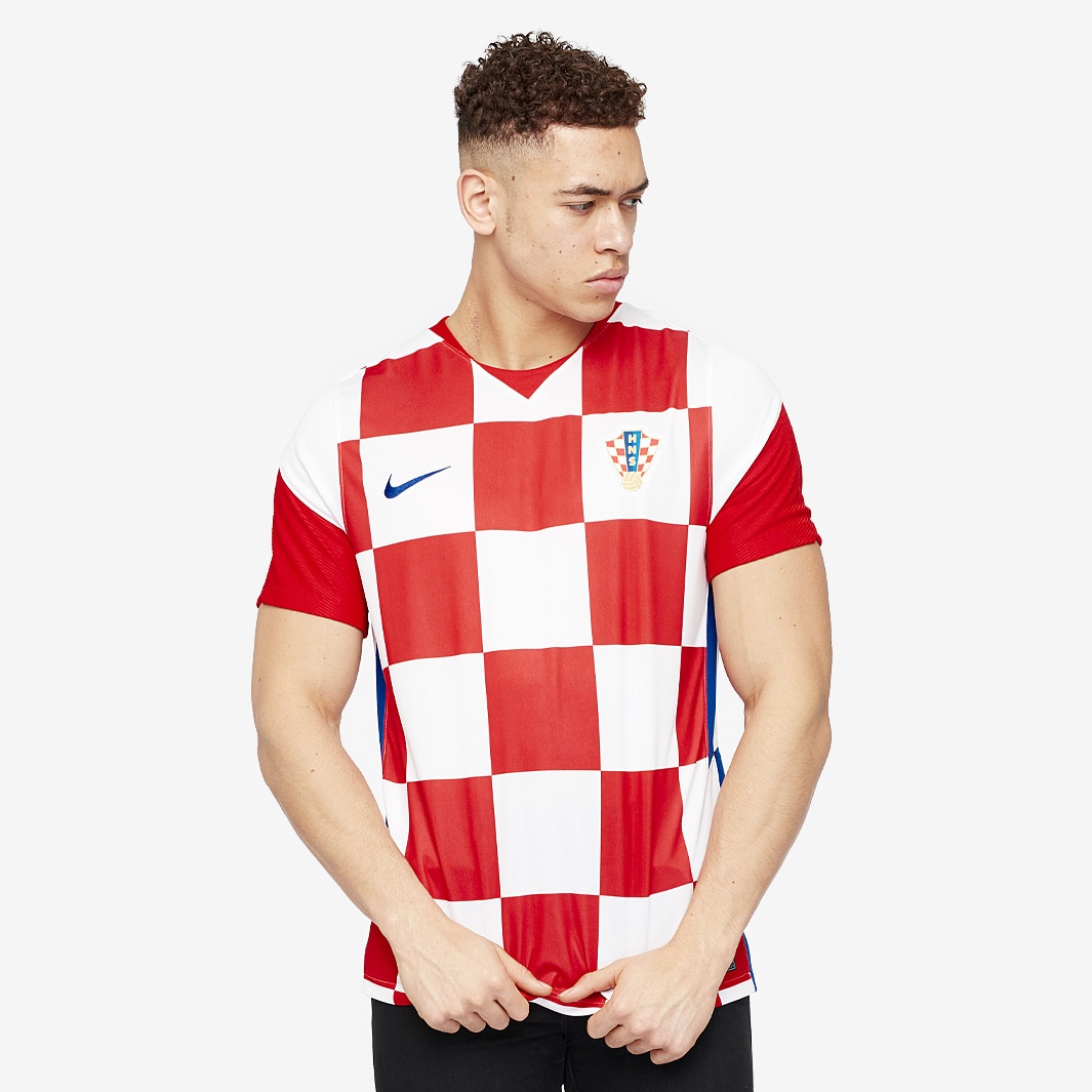 Nike Croatia 2020 Home Stadium SS Shirt - White/University Red/Bright ...