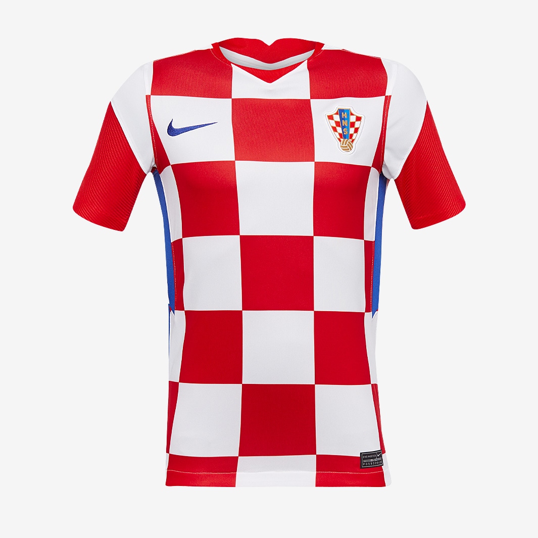 Camiseta Nike Croacia 2020 para niños Primera equipación Stadium - Blanco/Rojo/Azul brillante-Equipaciones oficiales para niños | Pro:Direct