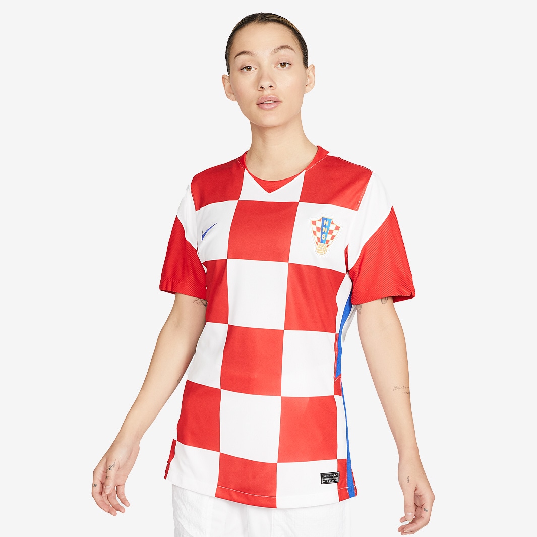 Nike Croatia 2020 Womens Home Stadium SS Shirt - White/Bright Blue ...