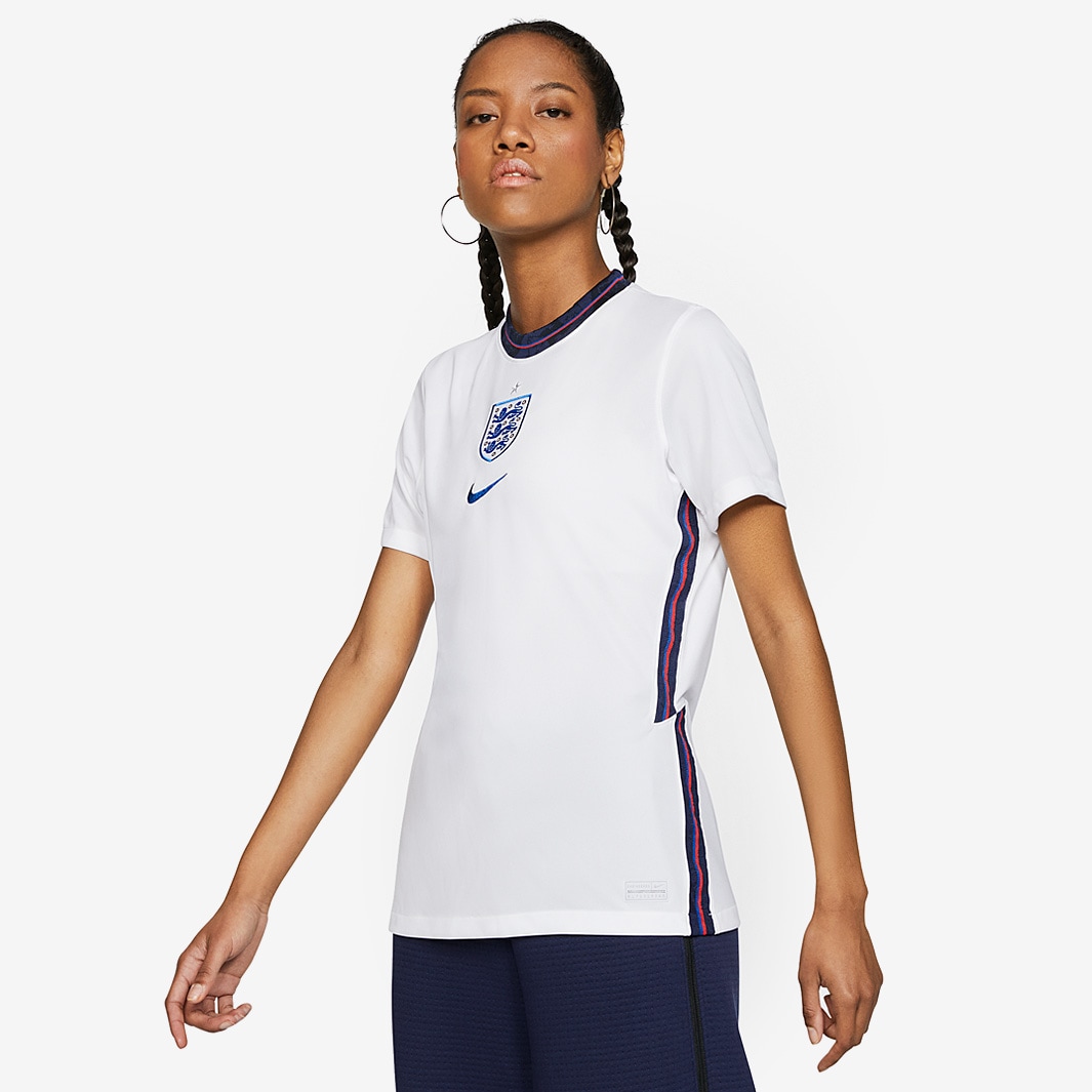 Nike England 2020 Womens Home Stadium SS Shirt White/Sport Royal