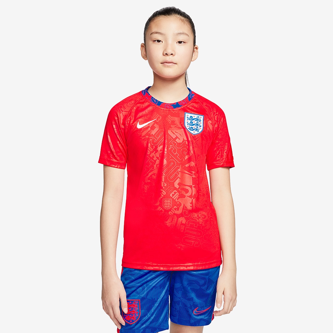 Nike Kids England 2020 Dry Top SS PM - Challenge Red/White - Training ...