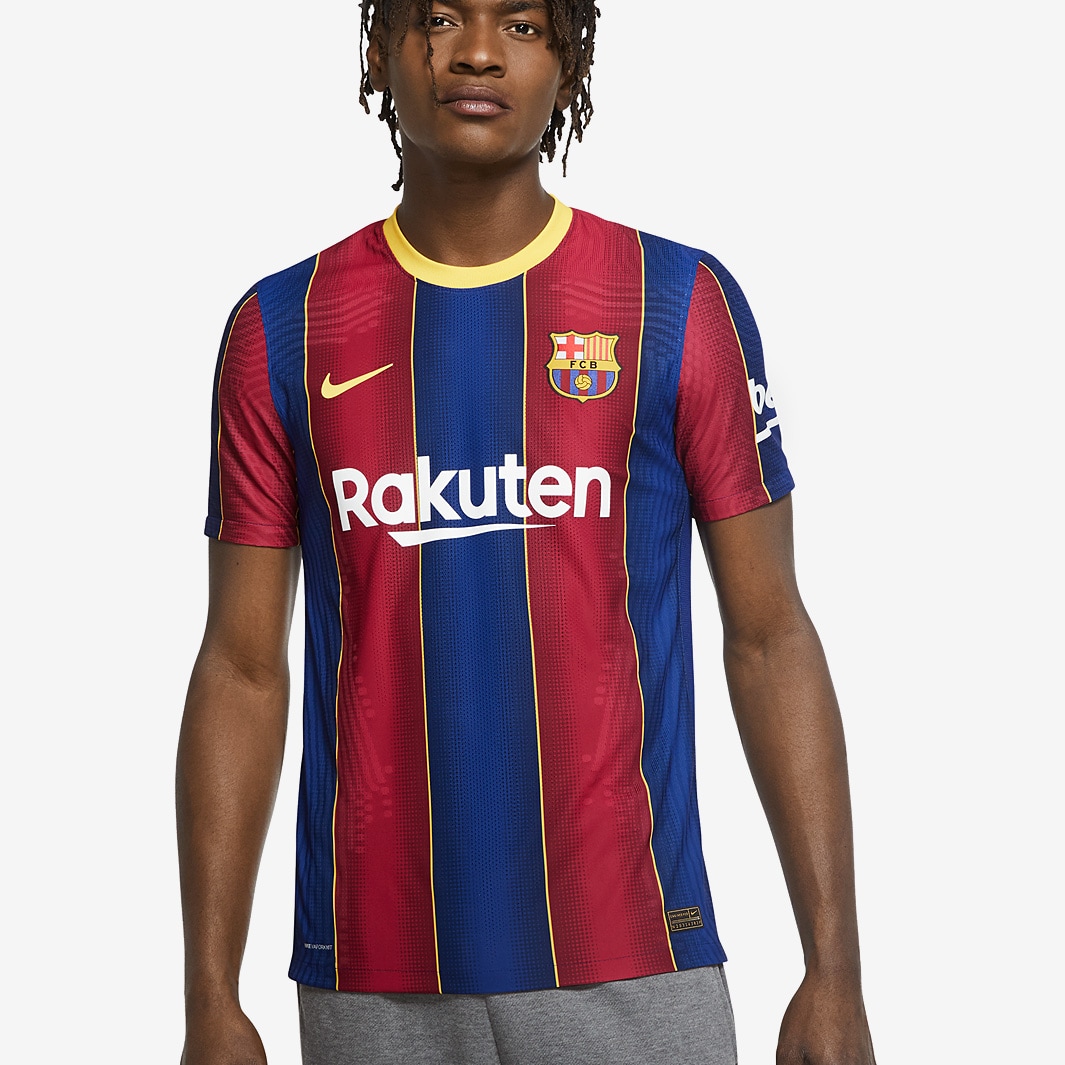 Nike FC Barcelona 2020/21 Stadium Home Soccer Jersey (Asia Sizing) Deep Royal Blue Varsity Maize