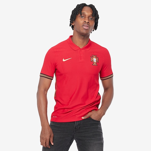 Nike Portugal Home Match SS Shirt - Gym Red/Metallic Gold - - Mens Replica