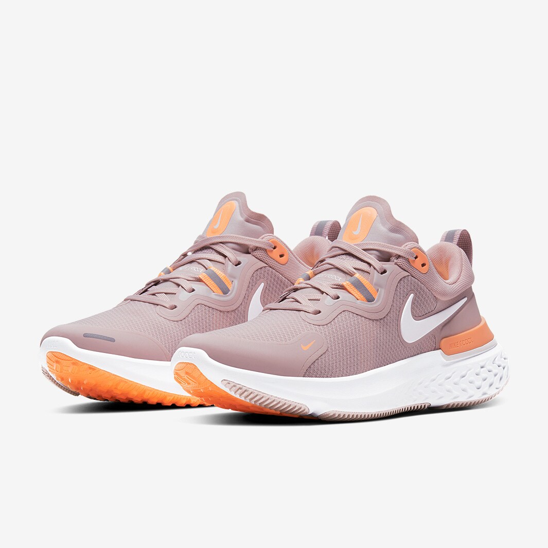 Nike Womens React Miler Champagne/White-Orange Pulse-Barely Rose