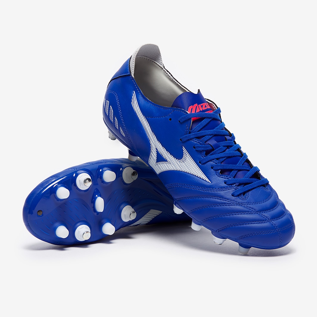 Mizuno Morelia Neo 3 Pro SG Mix Reflex Blue White Soft Ground Mens Boots Pro Direct Soccer