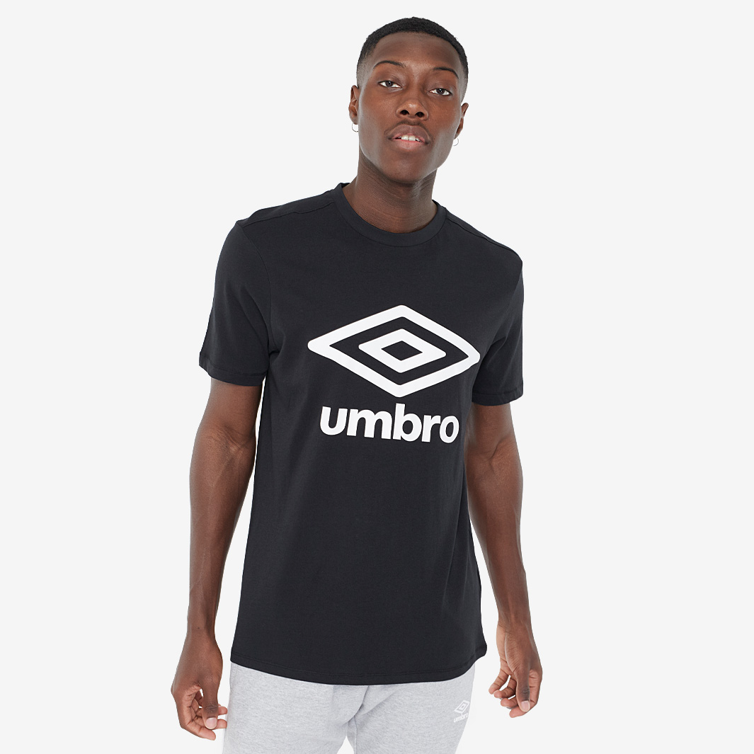 Umbro Men's Black Fw Logo Cotton Tee Small