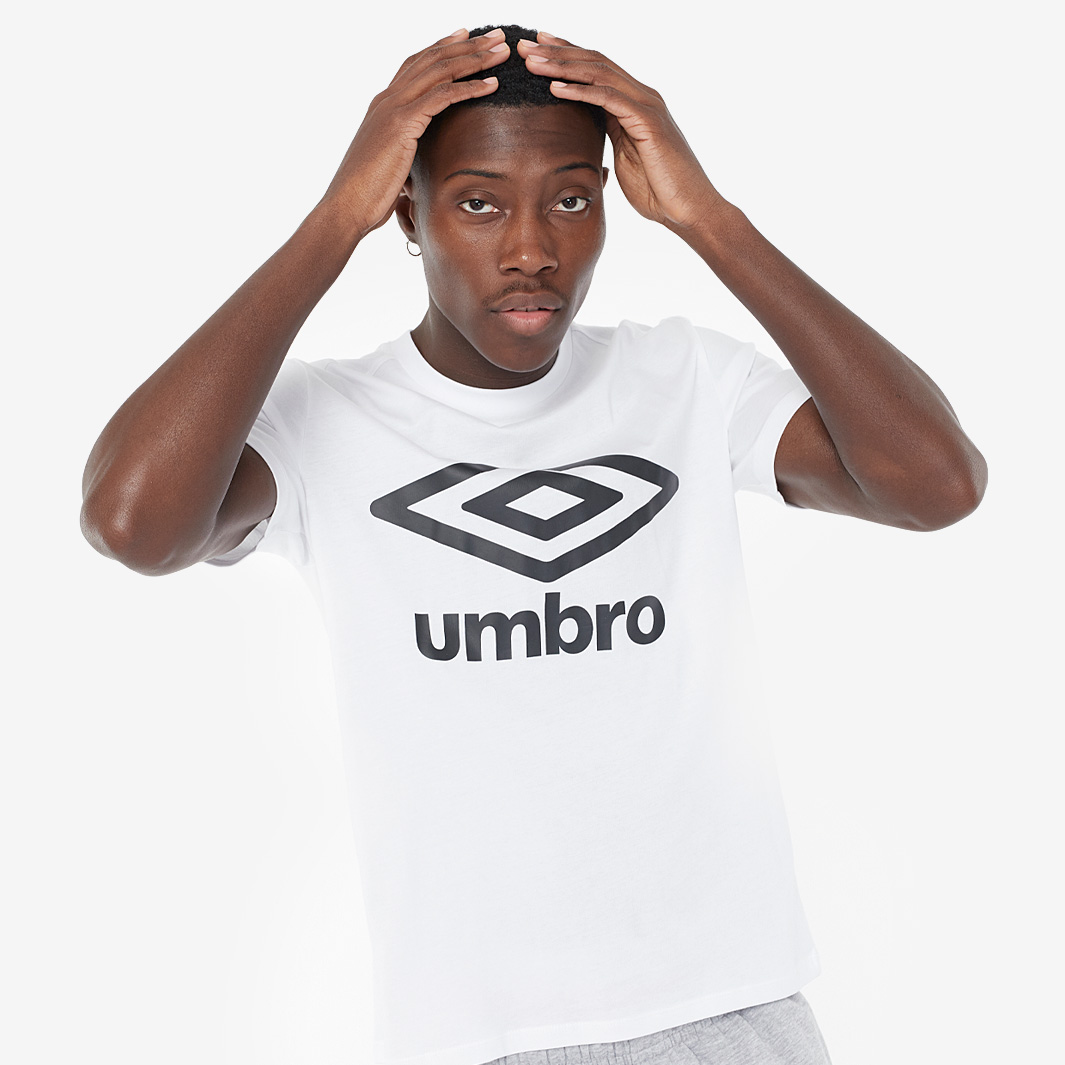 Umbro Men's White Fw Logo Cotton Tee Small