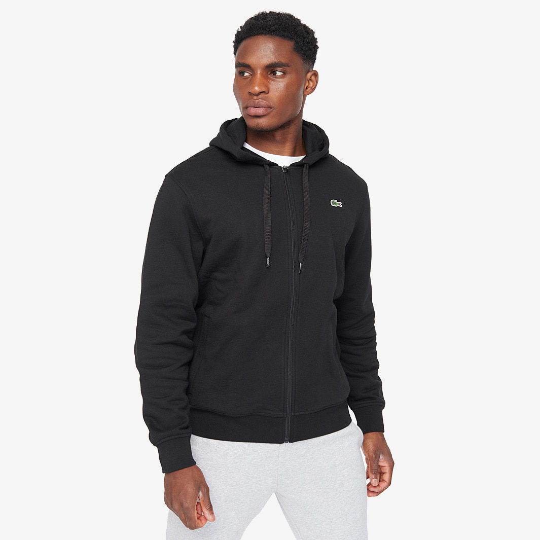 Lacoste FZ Hoodie - Black - - Mens Clothing | Pro:Direct Soccer