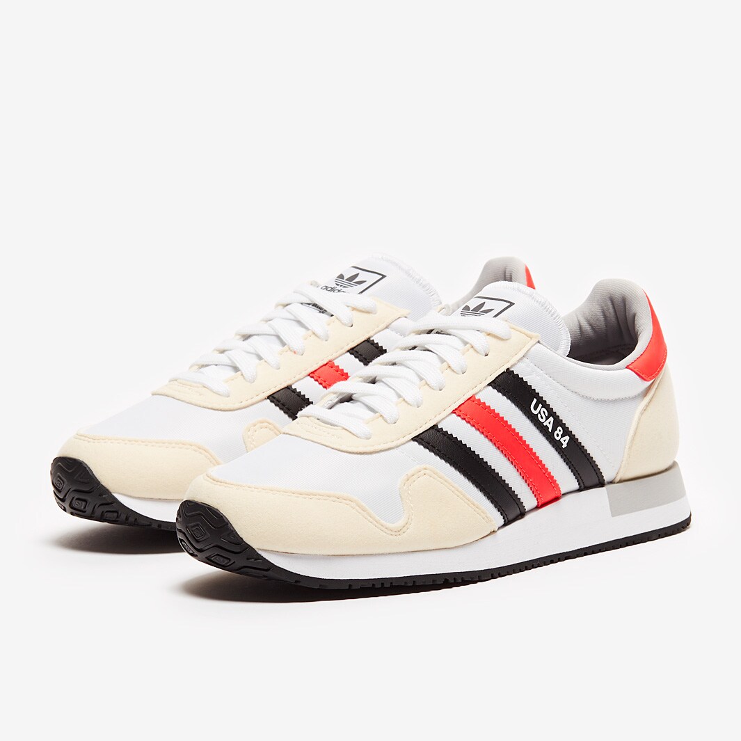 adidas Originals USA 84 - Ftwr White/Core Black/Solar Red- Mens Shoes