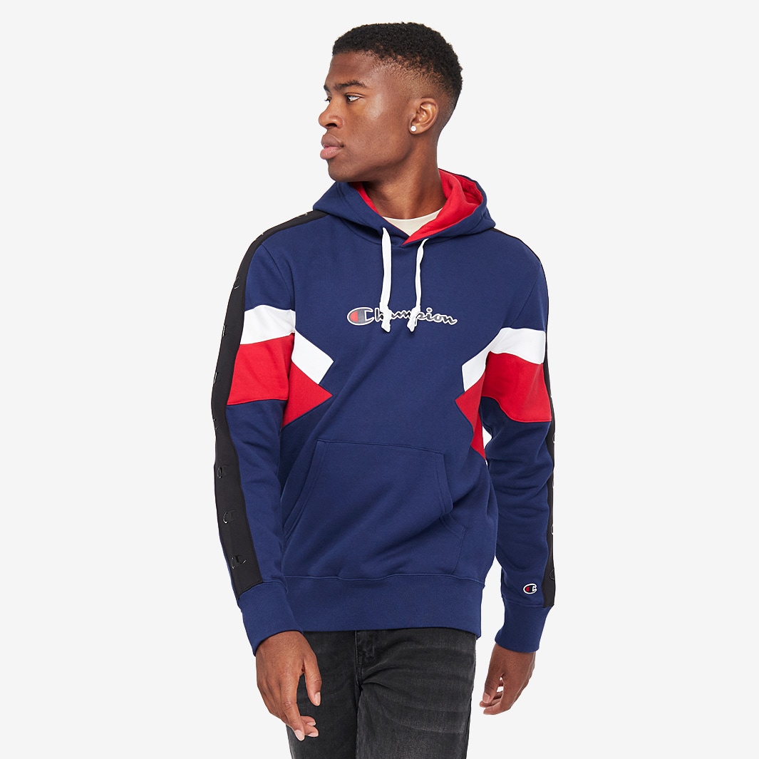 Champion blue red store and white sweatshirt