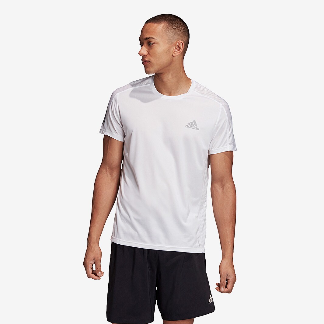 adidas Own The Run Tee - White/Reflective Silver - Mens Shoes