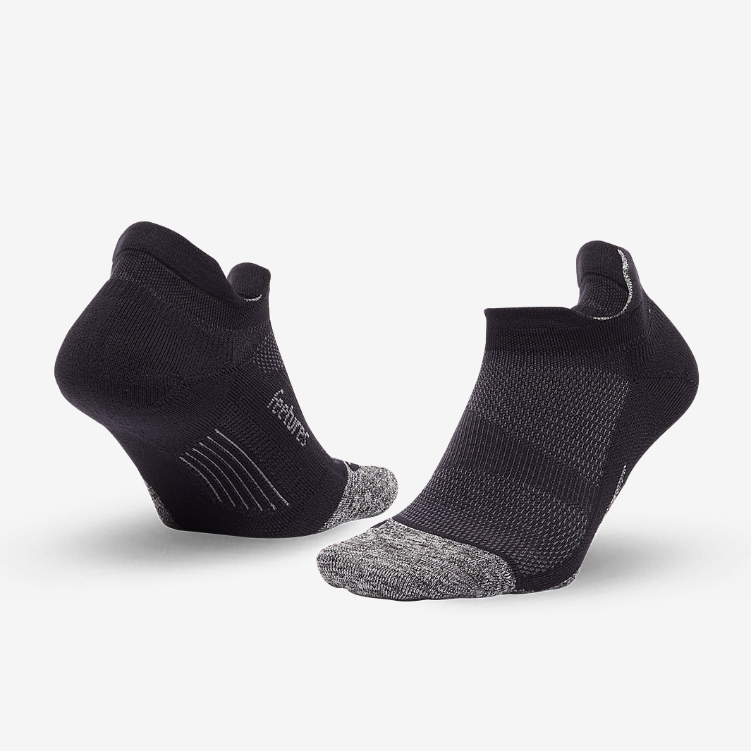 Feetures Elite Light Cushion No Show Tab - Black Grey - Running Socks ...