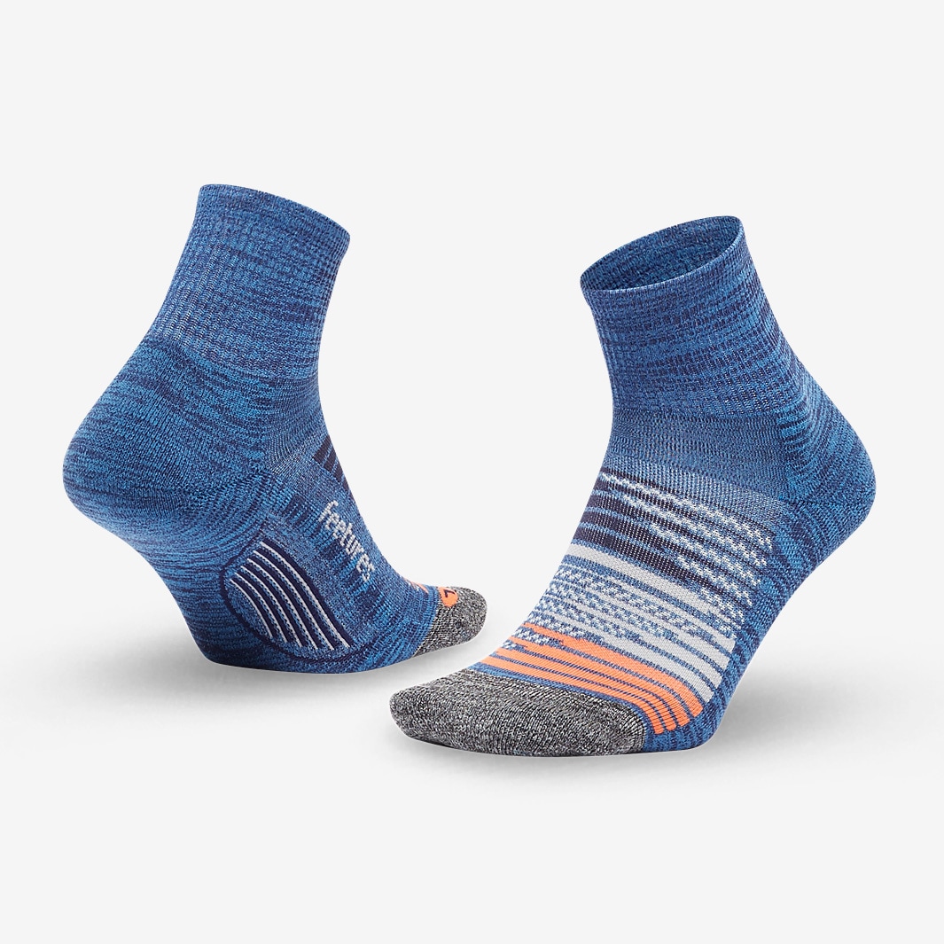 Feetures Elite Light Cushion Quarter Nebula Navy Running Socks