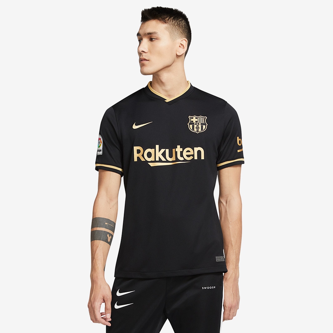 Nike Men's FC Barcelona 20/21 Away Jersey Black/Gold