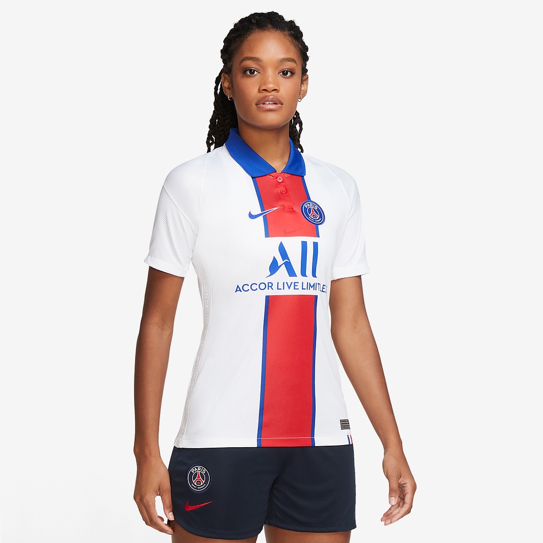 Nike Paris Saint-Germain 20/21 Womens Away Stadium Shirt - White/Old ...