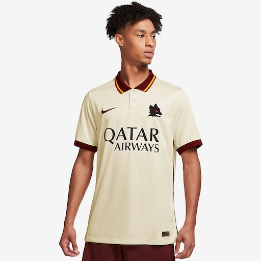 Nike Roma 20/21 Away Jersey Pale Ivory/Fossil/Dark Red - Mens Replica - Tops
