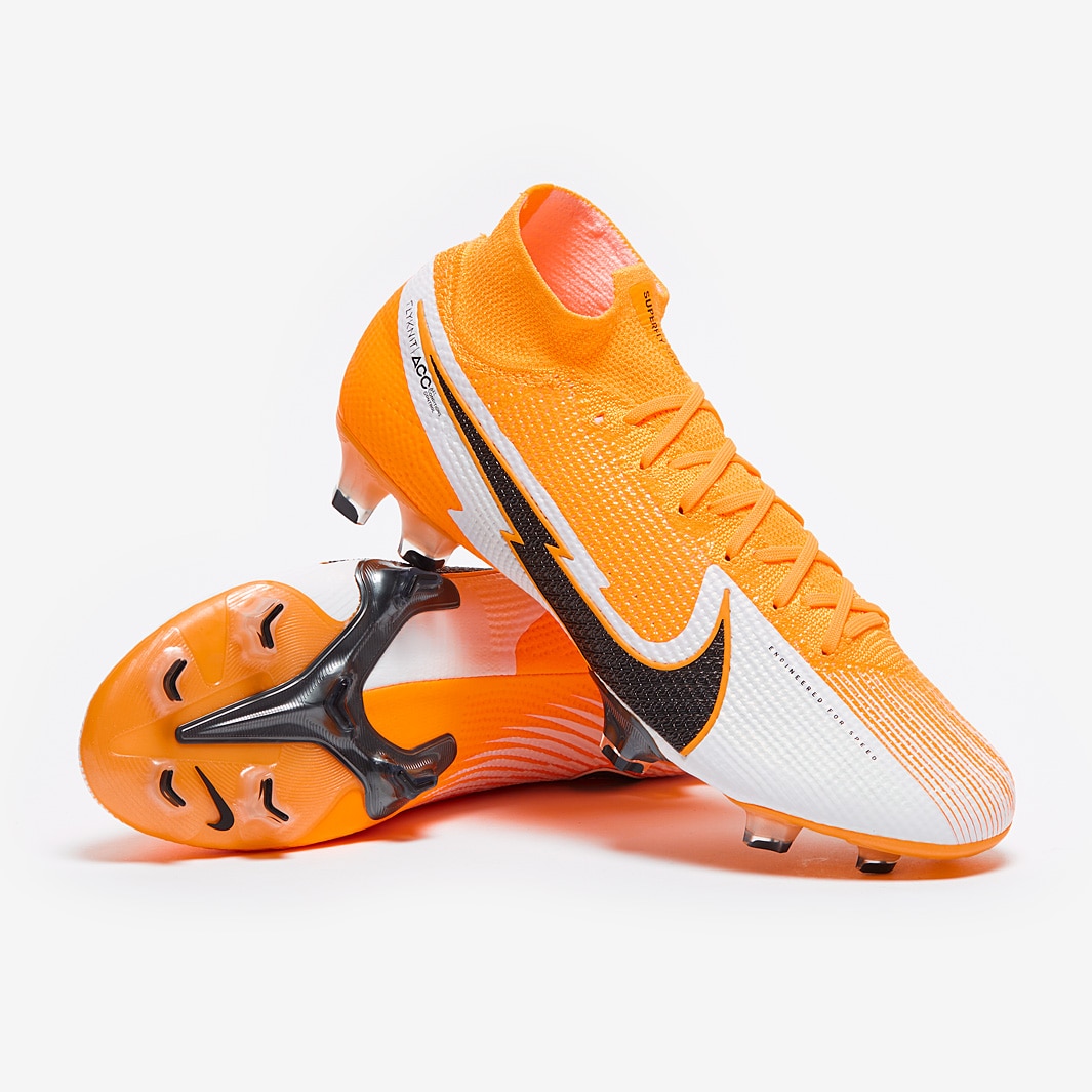 Nike Mercurial Superfly VII Elite FG Laser Orange Black White Laser Orange Mens Boots Firm Ground Pro Direct Soccer