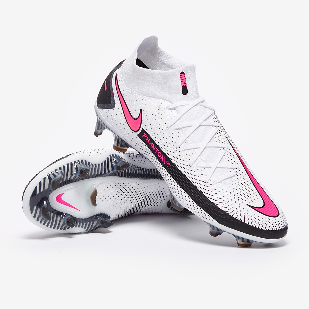 Nike Phantom Elite DF FG - White/Pink Blast/Black - Mens Boots - Firm | Pro:Direct Soccer