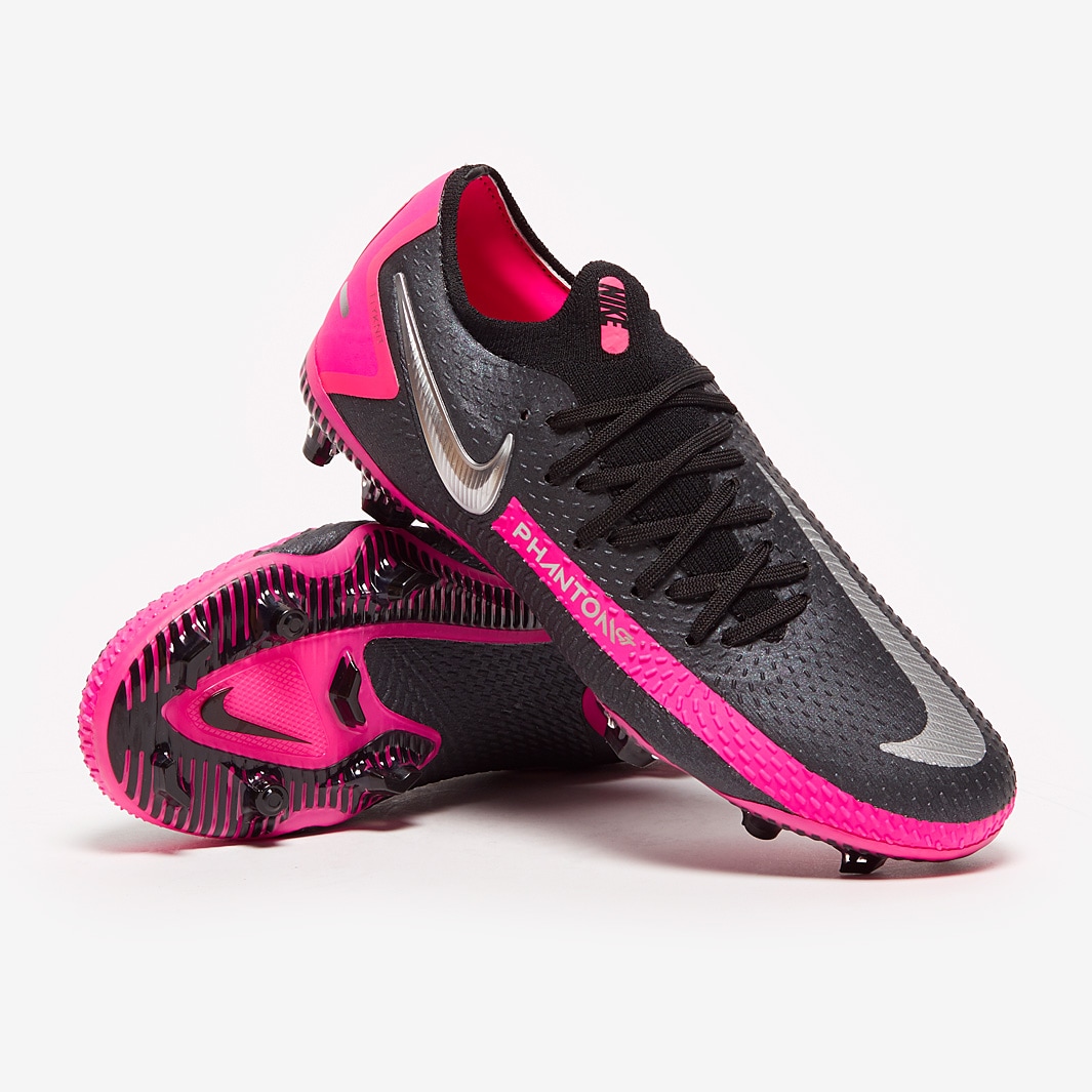 Nike Phantom GT DF Academy FG - Black & Metallic Silver with Pink Blast -  Soccer Master