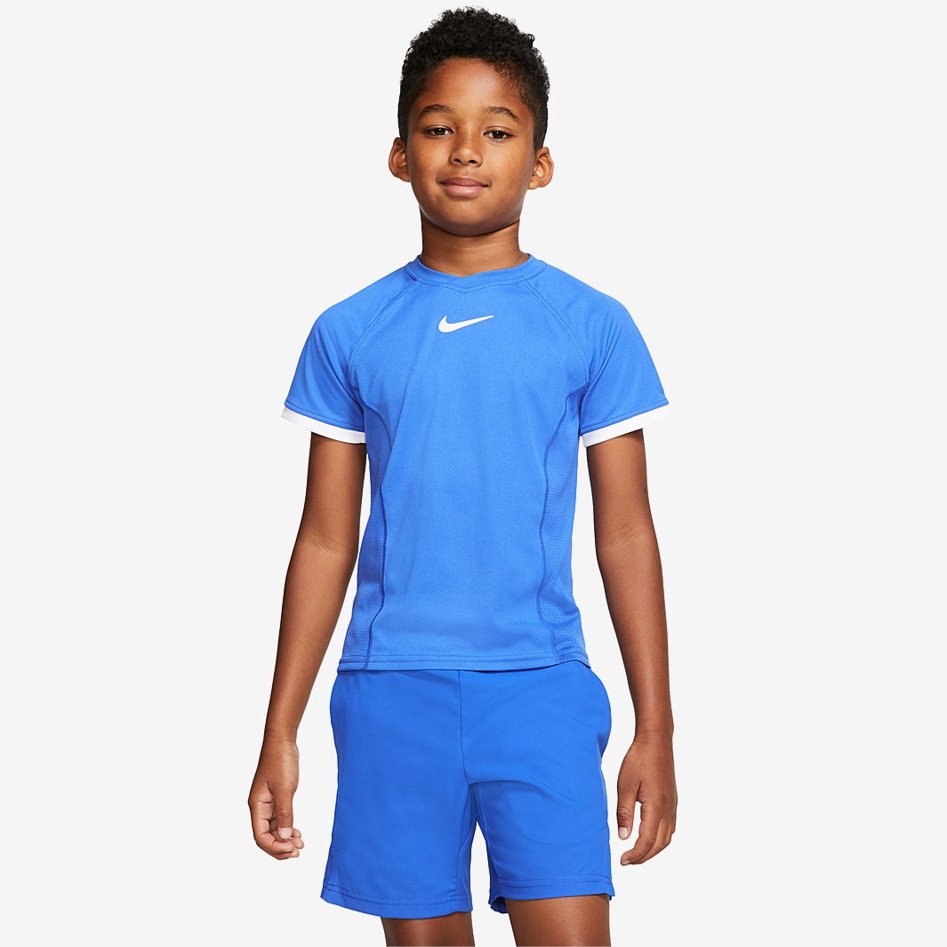 Nike Boys Court Dri-Fit Shortsleeve Top - Game Royal/White - Boys ...