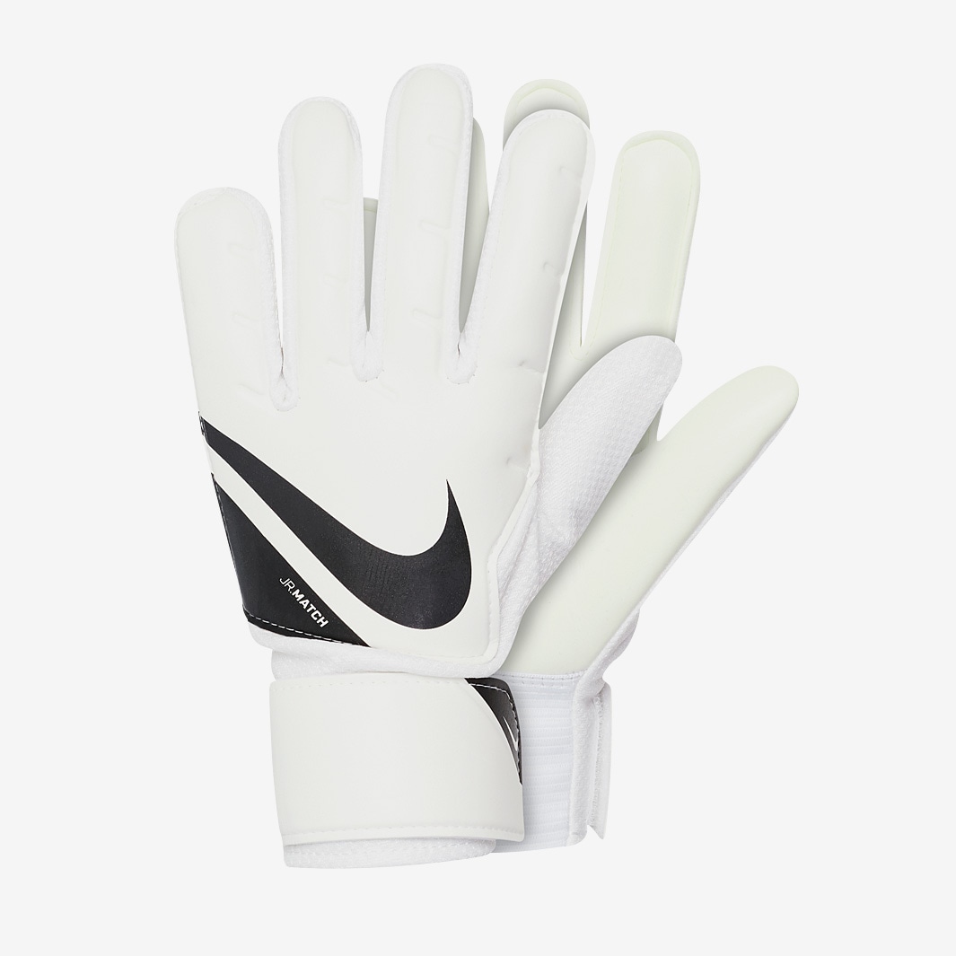 Nike Kids GK Match - White/Black/Black - Flat Palm - Junior GK Gloves