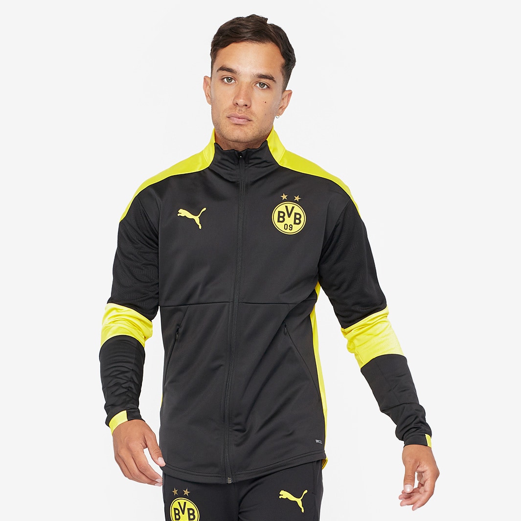 Puma Borussia Dortmund 20/21 Training Jacket - Puma Black/Cyber Yellow ...