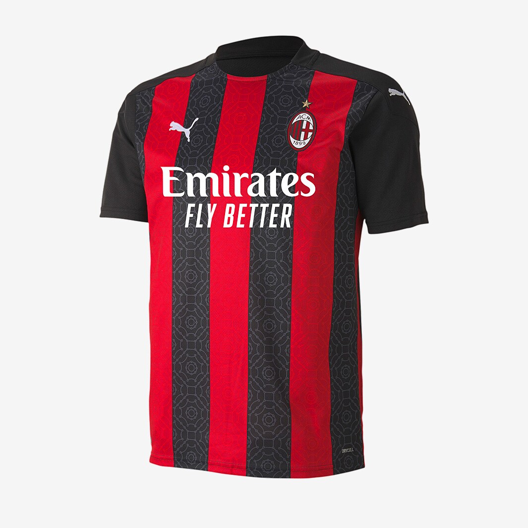 : PUMA Men's 2021-22 AC Milan Home Replica Jersey (Tango Red -  Puma Black, Small) : Sports & Outdoors