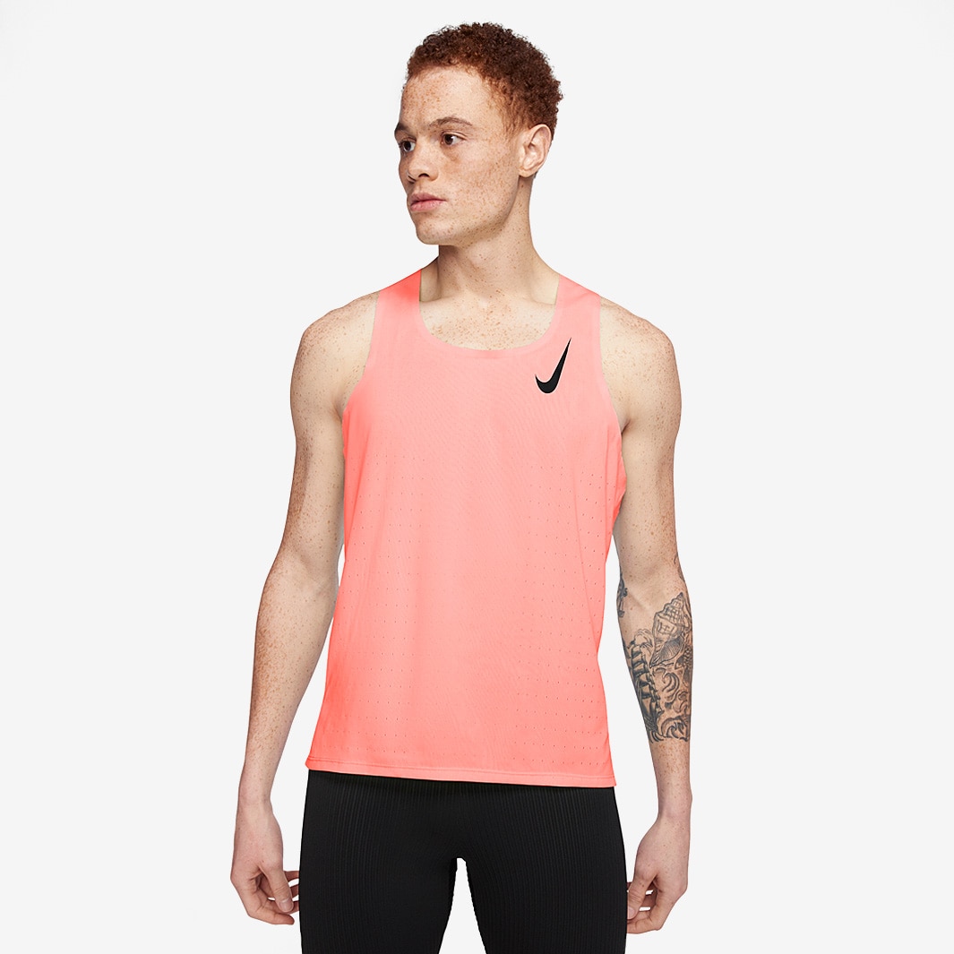 Nike Aeroswift Singlet - Bright Mango/Black - Mens Clothing
