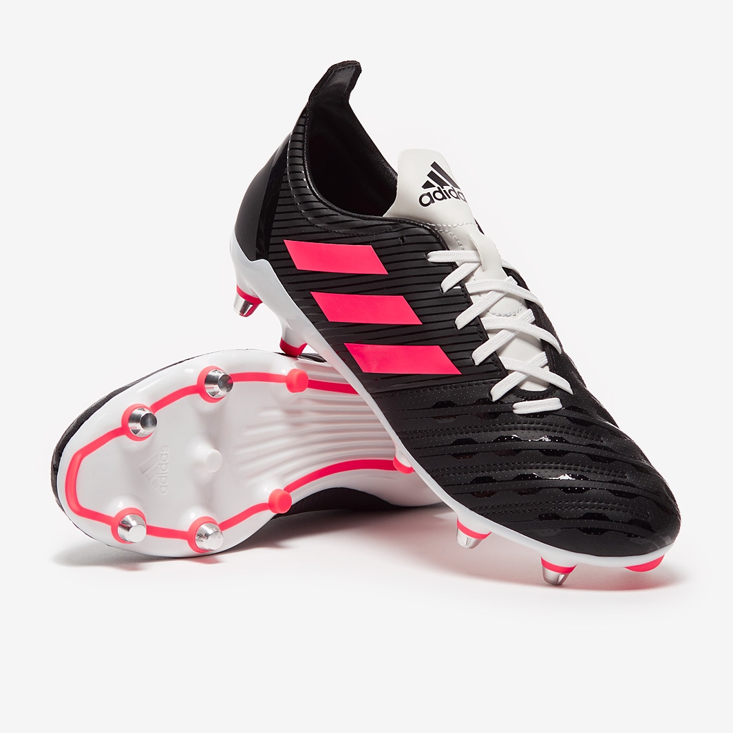 adidas Malice SG Core Black Signal Pink Crystal White Mens Boots Pro Direct Rugby