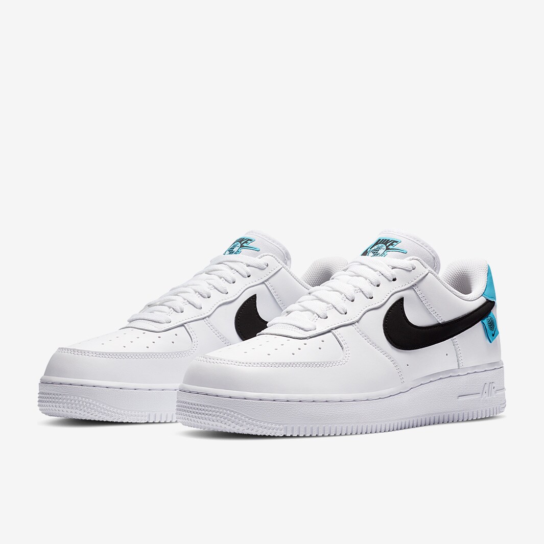 Nike Air Force 1 07 - White/Black/Blue Fury - Trainers - Mens Shoes ...