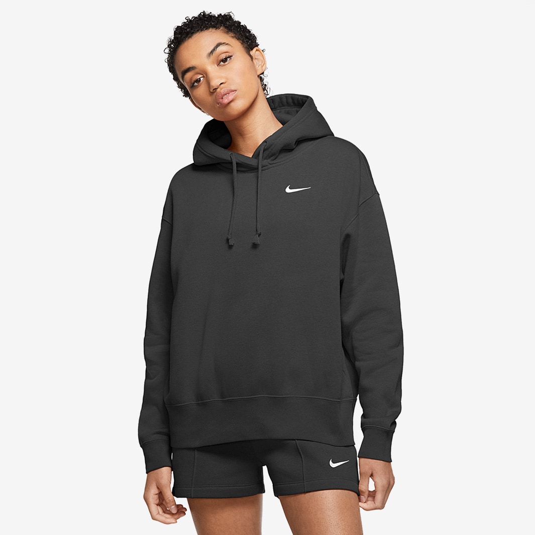 Nike Sportswear Women Fleece Hoodie - Black/White - Tops - Womens ...