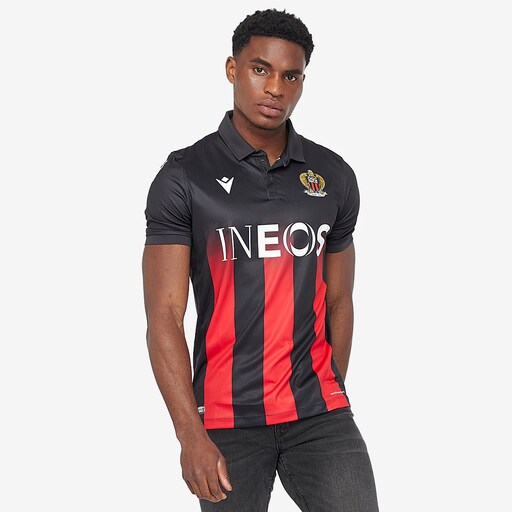 Camiseta Macron OGC Niza 2020/21 Primera equipación - Negro/Rojo-Equipaciones de para | Pro:Direct Soccer