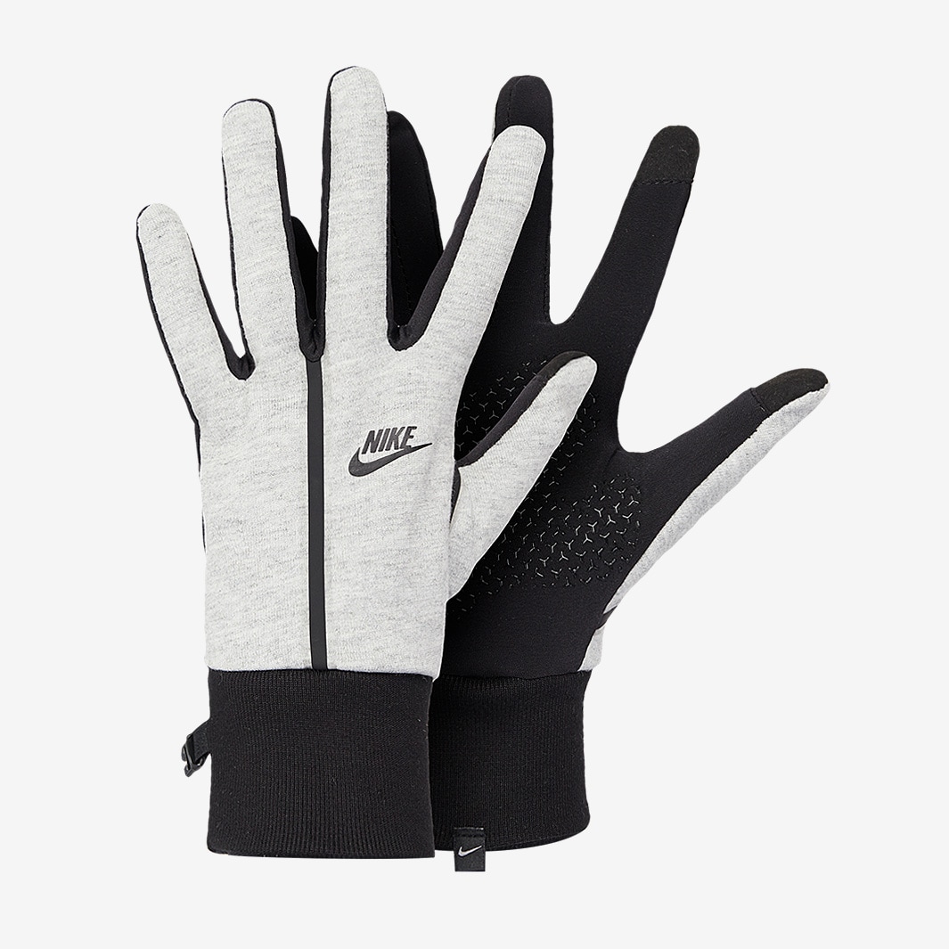 Nike Mens Tech Fleece Gloves Dark Grey Heather Black Black Gloves Mens Clothing Pro