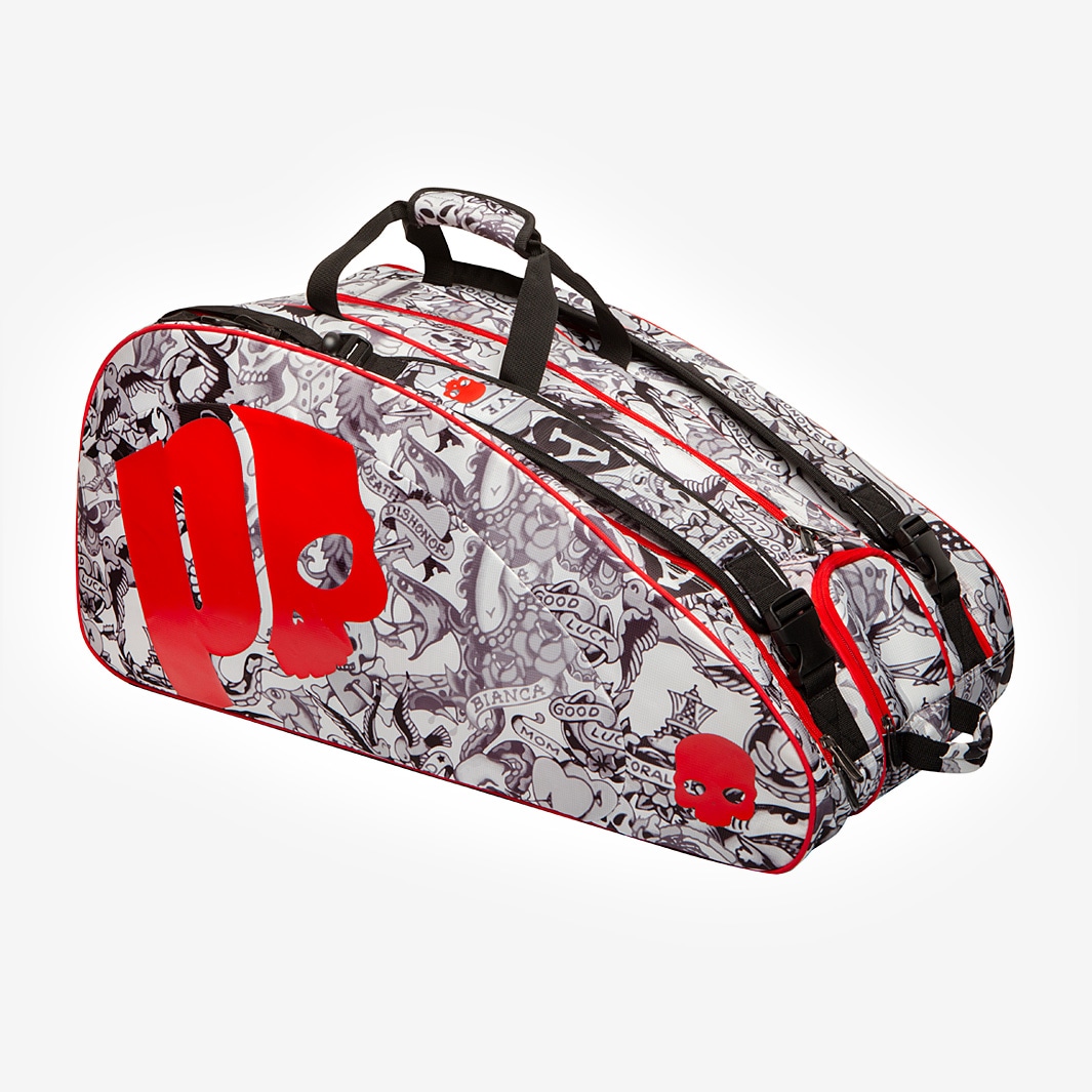 Prince By Hydrogen O3 Tattoo 12 Racket Bag - Black/White/Red Prince By Hydrogen O3 Tattoo 12 Racket Bag - Black/White/Red
