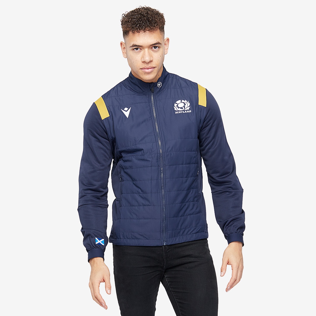 Macron Scotland 20/21 FZ Padded Anthem Jacket - Navy/Gold - Mens