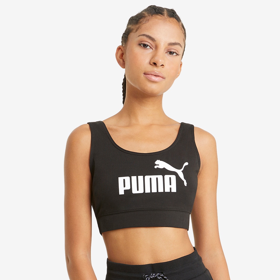 Puma Womens Essential Bra Top - Puma Black - Tops - Womens Clothing