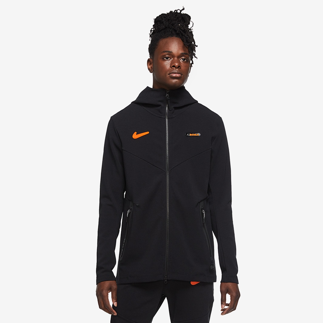 Nike Roma 20/21 NSW Tech Pack Hoodie CL - Black/Safety Orange - Tops ...