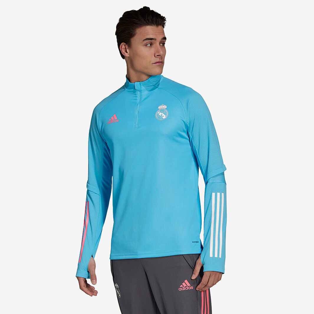 adidas Real Madrid 20/21 Training Top - Bright Cyan - Tops - Mens