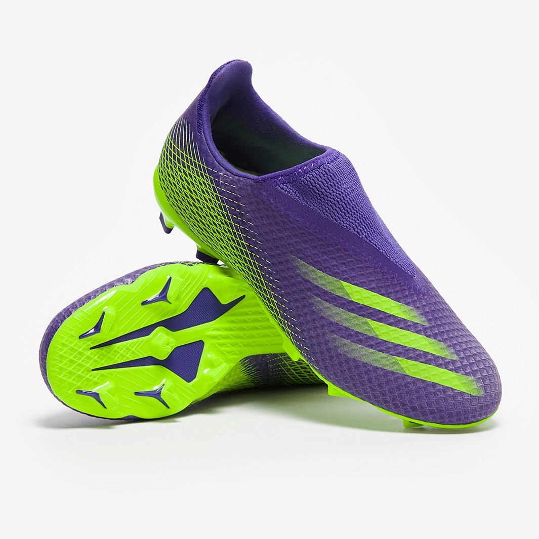 早い者勝ち .3 Ghosted X Kids adidas Laceless Ink/Signal Energy - FG シューズ