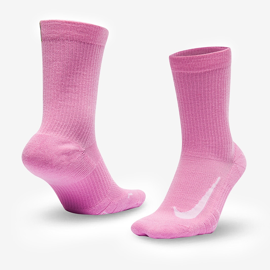 Nike Court Multiplier Cushioned Crew Socks 2 Pack - Beyond Pink/White ...