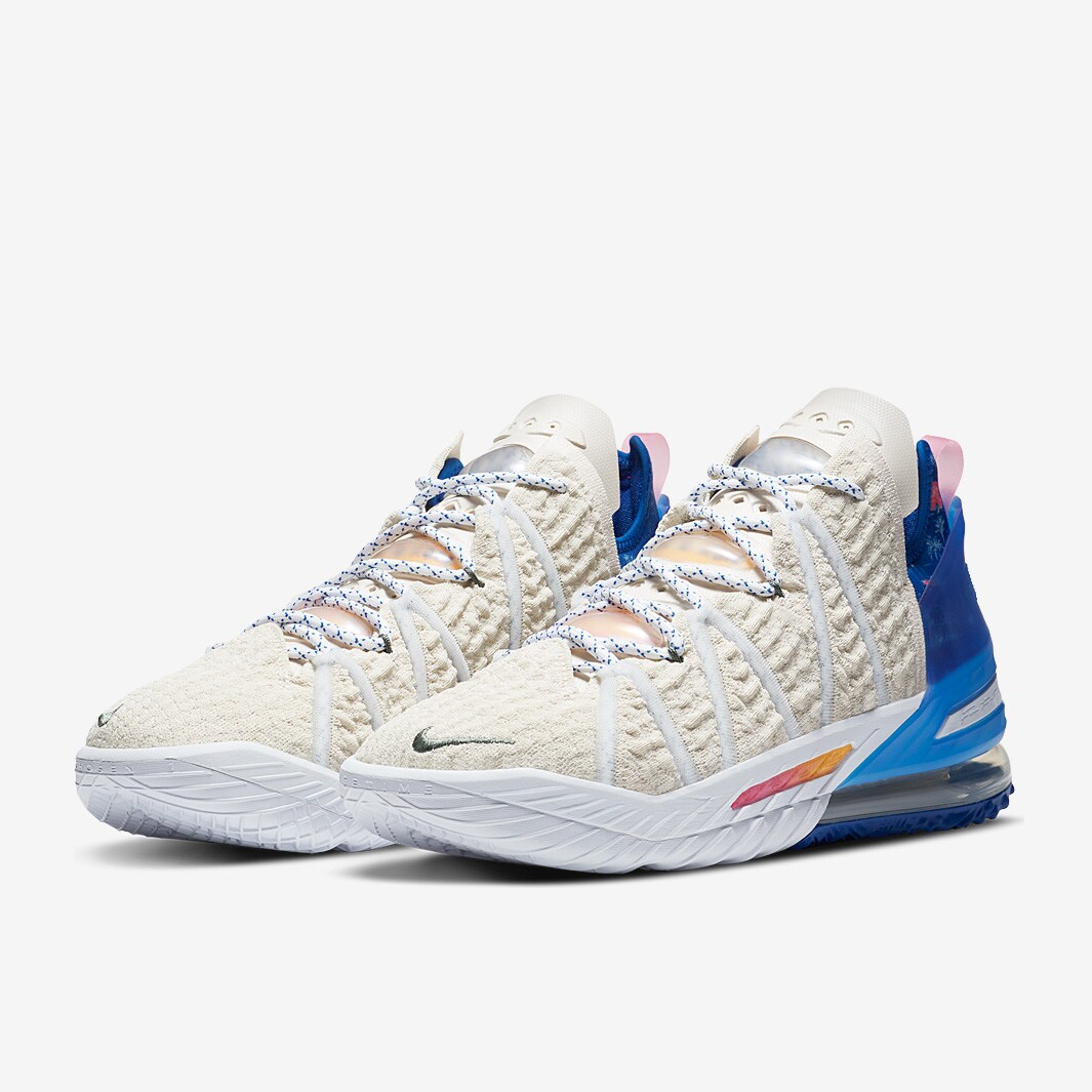 Nike LeBron 18 LA State of Mind Light Cream Pink Glow Game Royal Mens Shoes Pro Direct Basketball