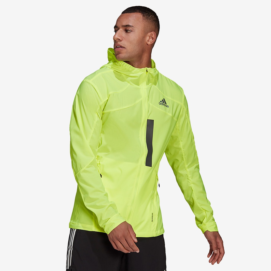 adidas Marathon Translucent Jacket Solar Yellow Mens Clothing Pro Direct Running