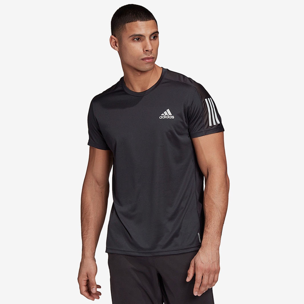 adidas Own The Run T-Shirt - Black - Mens Clothing | Pro:Direct Running