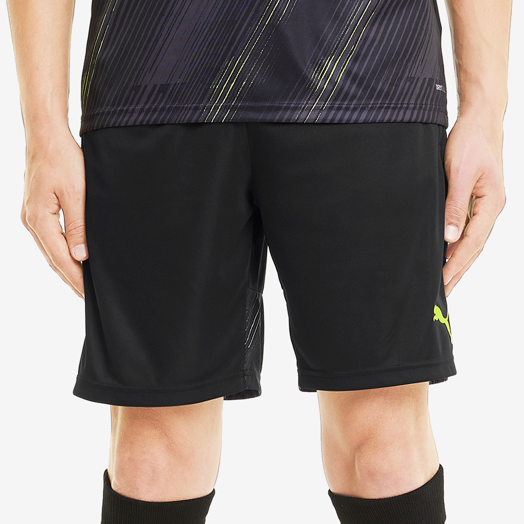 Puma Individual Cup Shorts Black Yellow Alert Bottoms Mens Clothing