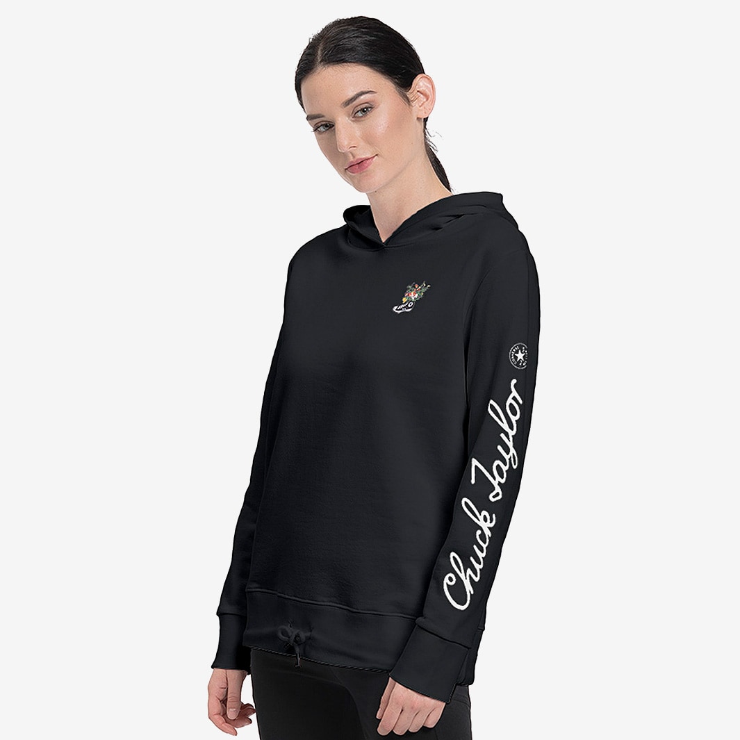 Converse Womens Chuck Flowers Hoodie - Converse Black - Tops - Womens ...